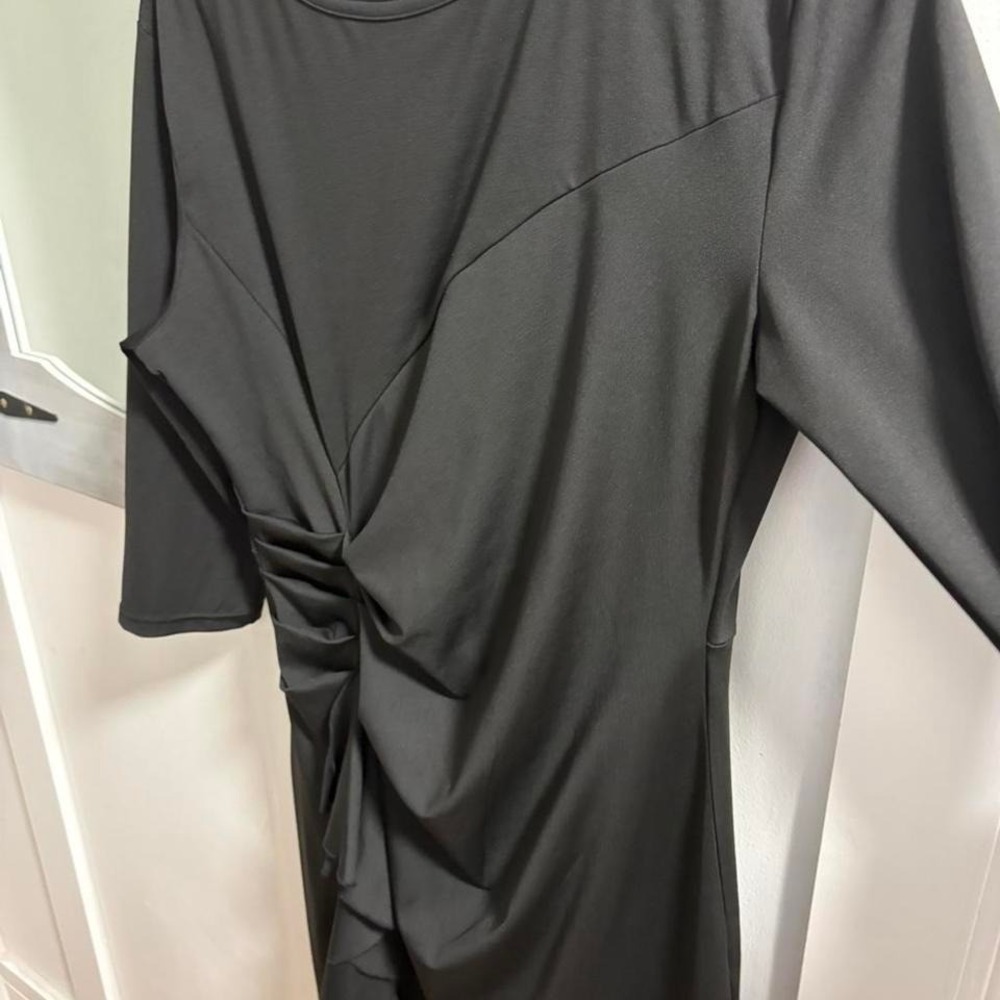 Black dress with tie‎ detail